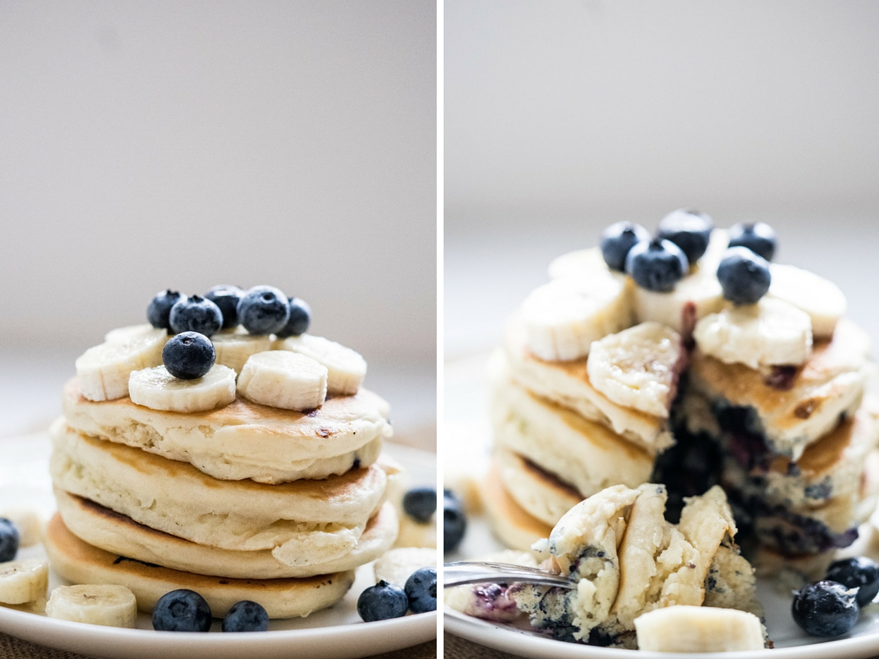 Fluffly Vegan Blueberry Pancake